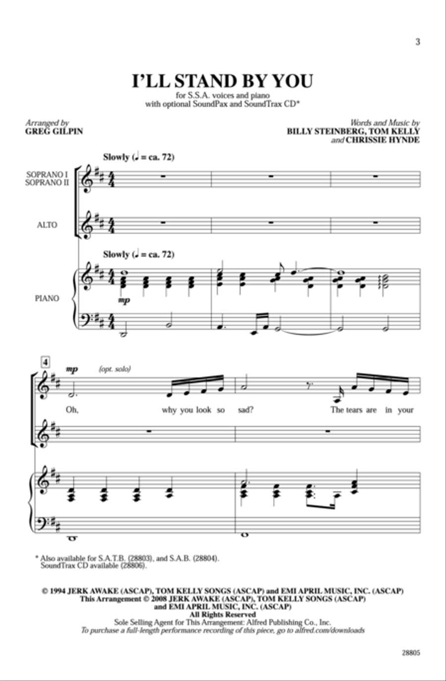 I'll Stand by You Women's Choir scores gallery preview page 2
