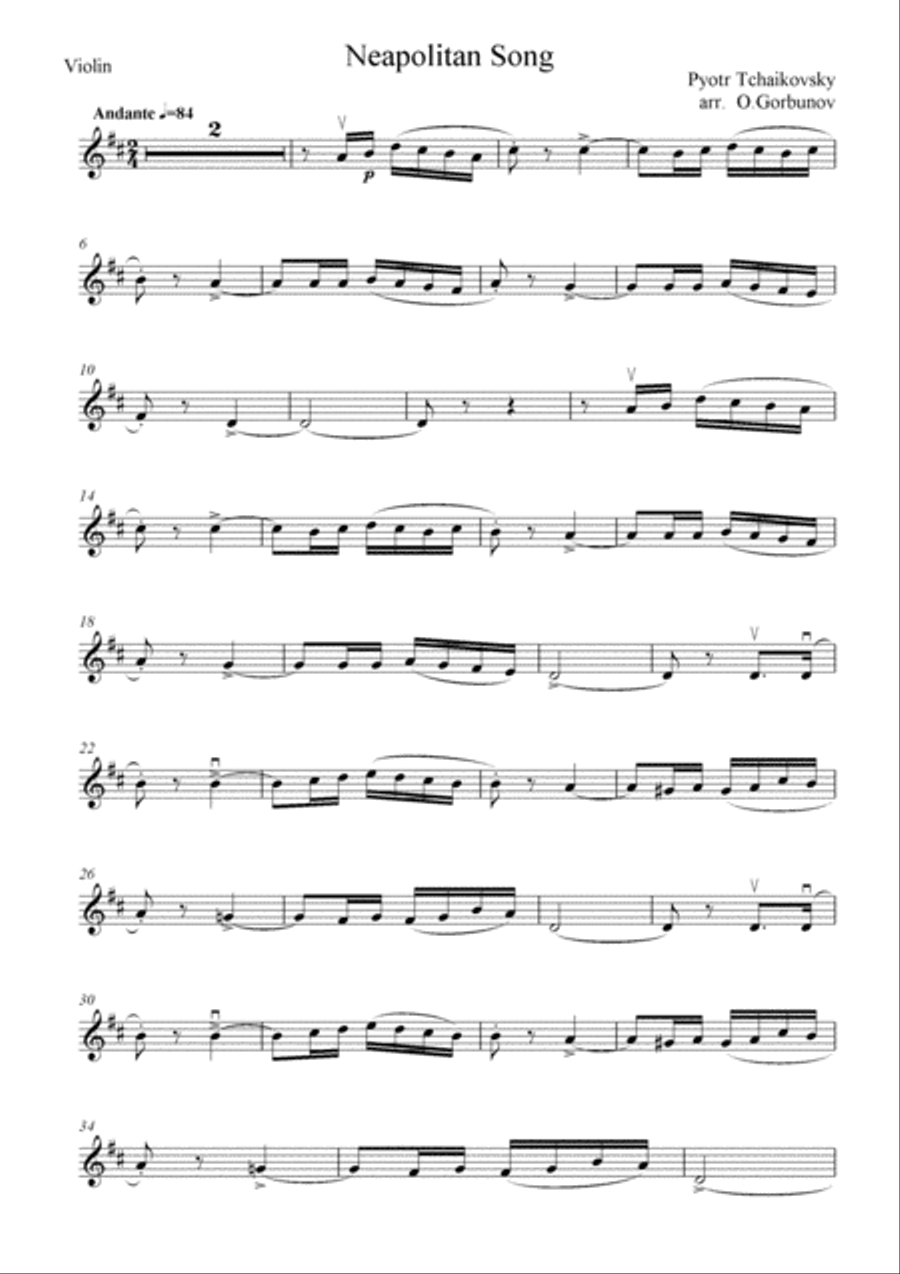 Neapolitan Song Neapolitan Song String Duet scores gallery preview page 3