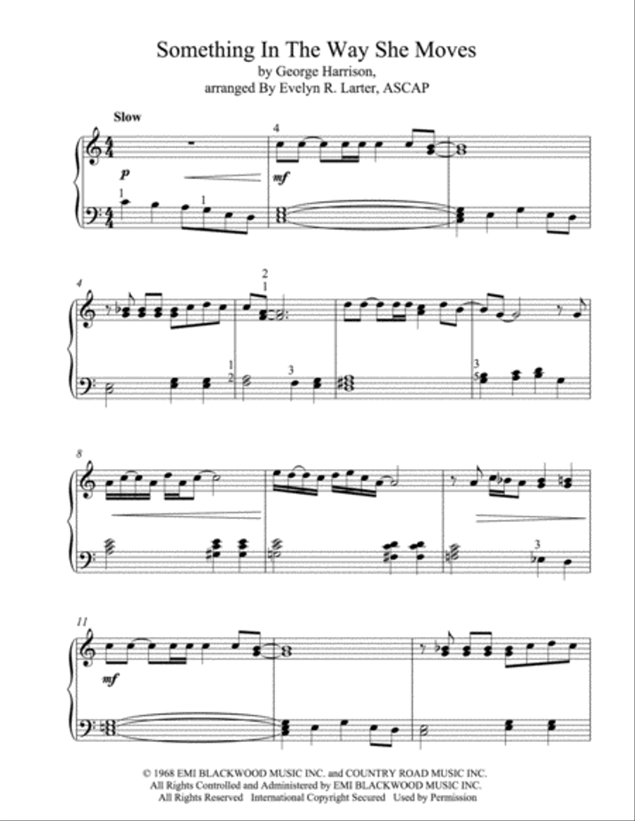 Something In The Way She Moves Easy Piano scores gallery preview page 2