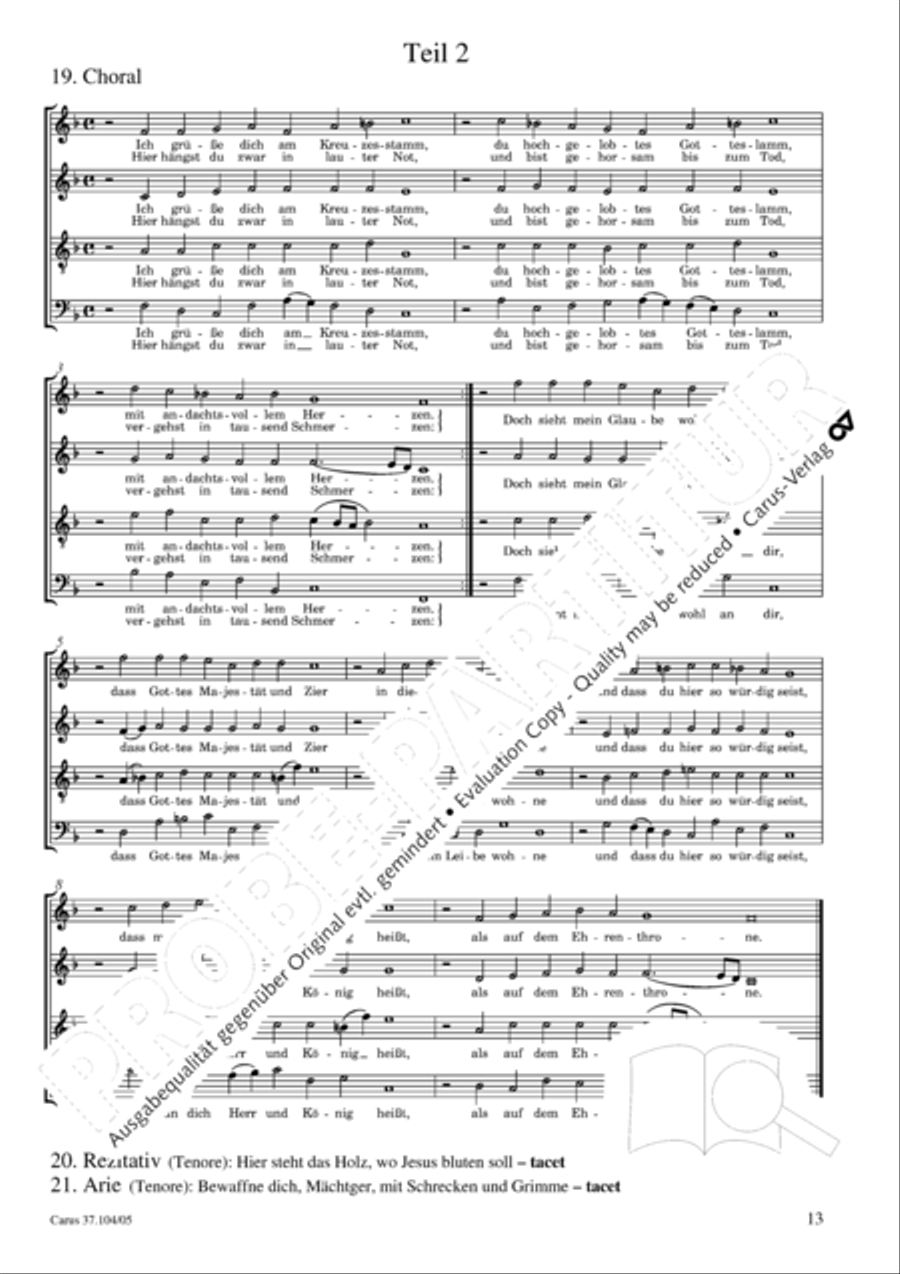 Ein Lammlein geht und tragt die Schuld 4-Part scores gallery preview page 14