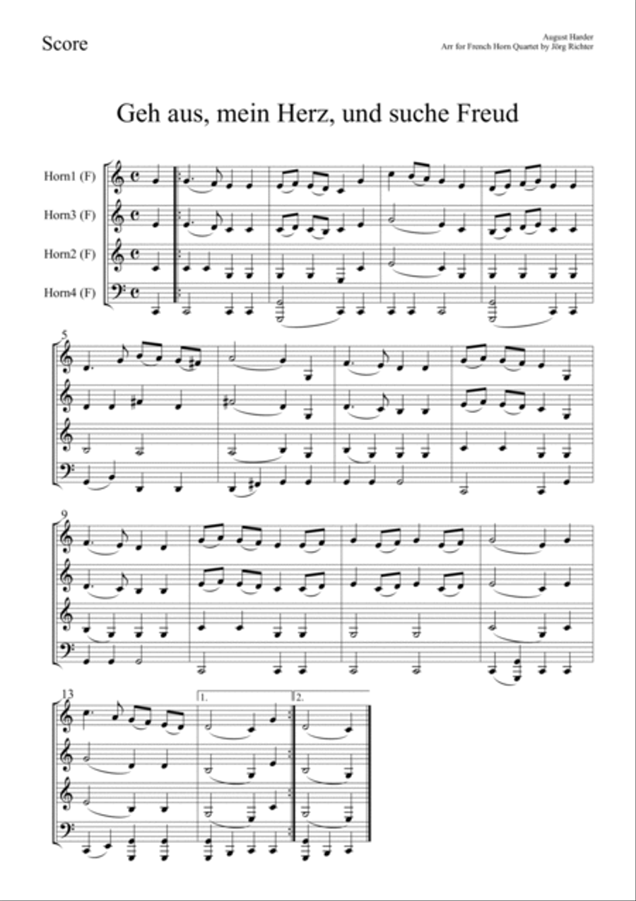 Go Forth, My Heart, and Seek Delight for French Horn Quartet Brass Quartet scores gallery preview page 2