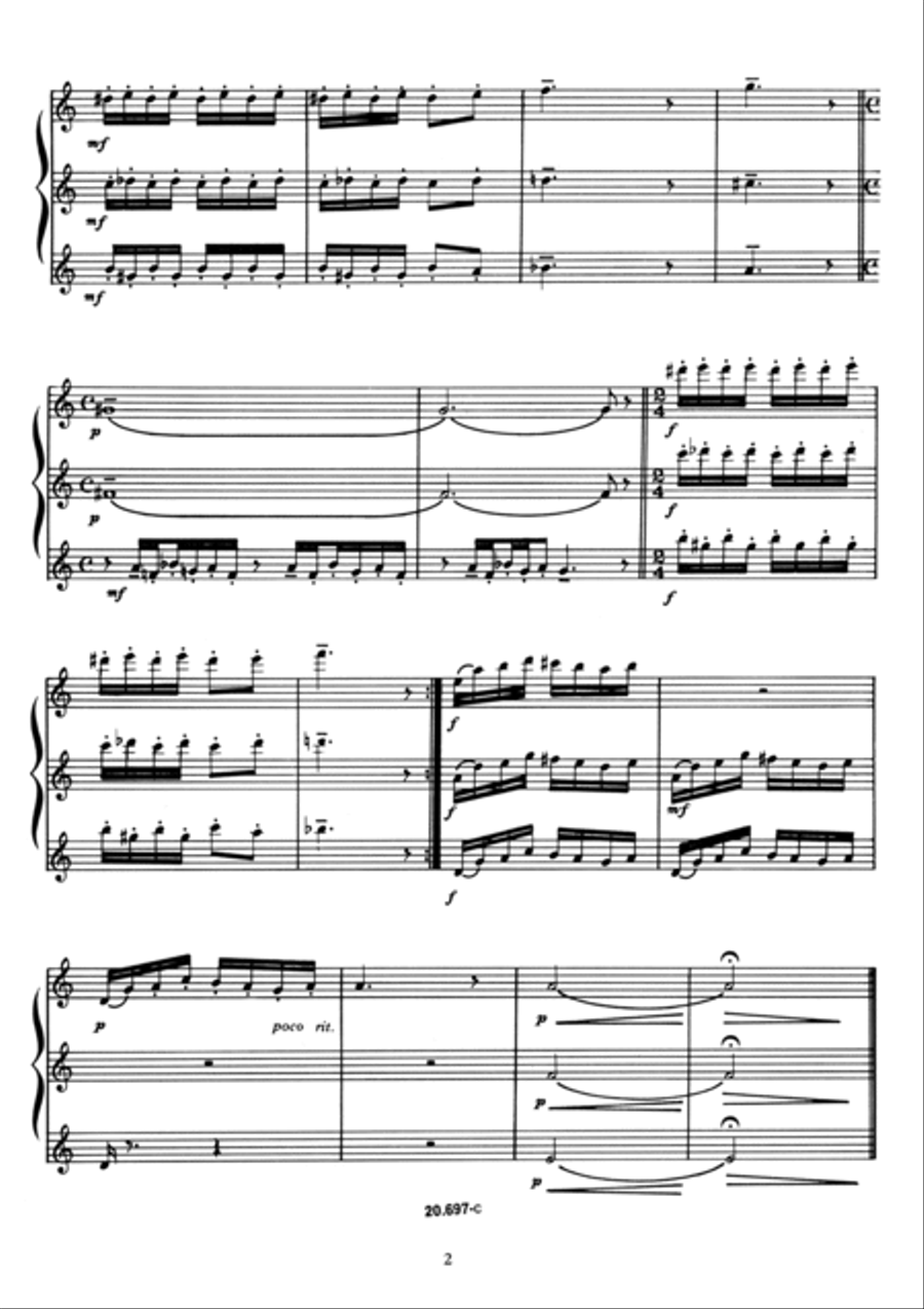 Em três flautas Woodwind Trio scores gallery preview page 4