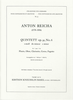Book cover for Quintet Op. 91/6