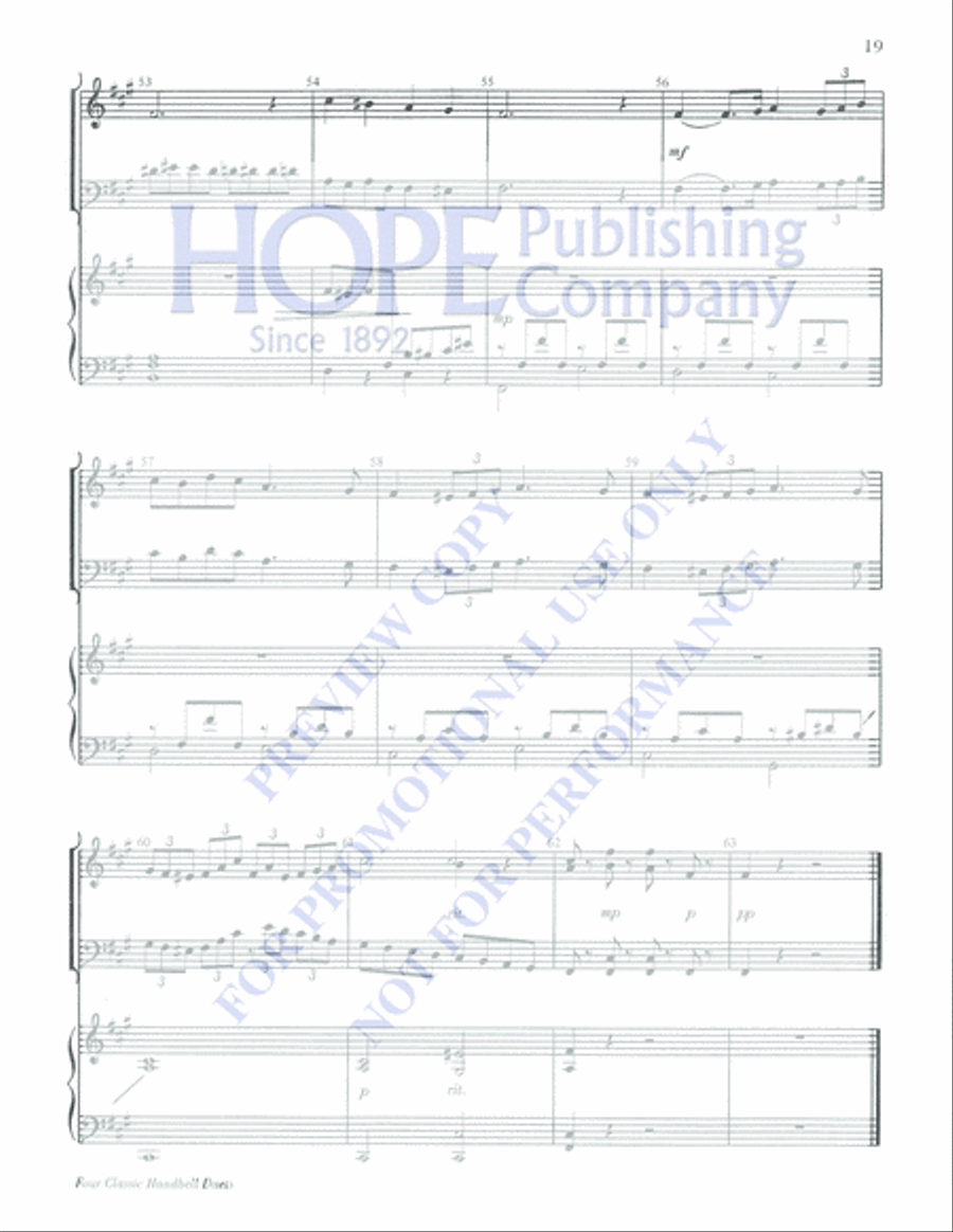 Four Classic Handbell Duets Percussion scores gallery preview page 19