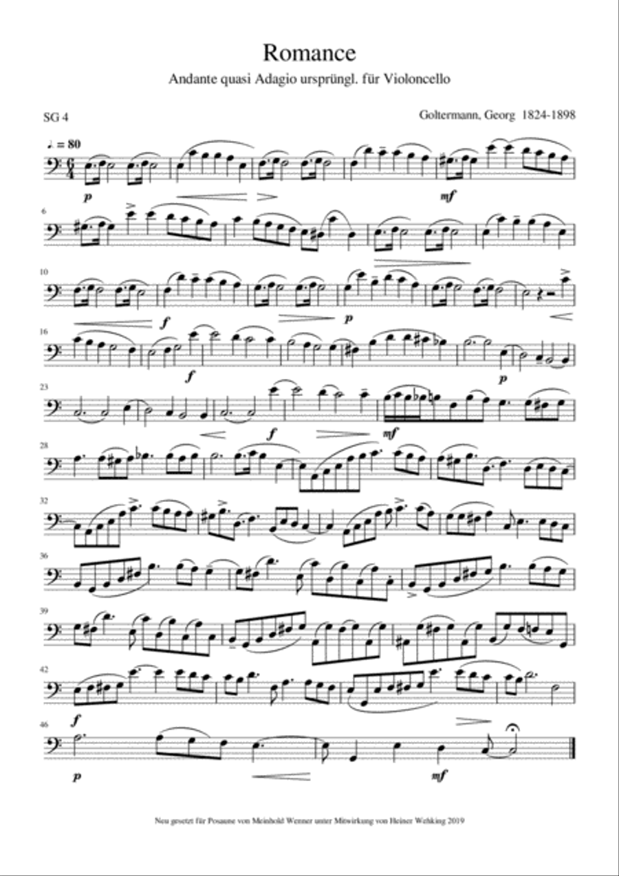 5 Pieces Trombone Posaune from Goltermann to Grodzky Trombone Solo Posaune Soli Stück Stücke Piece Small Ensemble scores gallery preview page 3