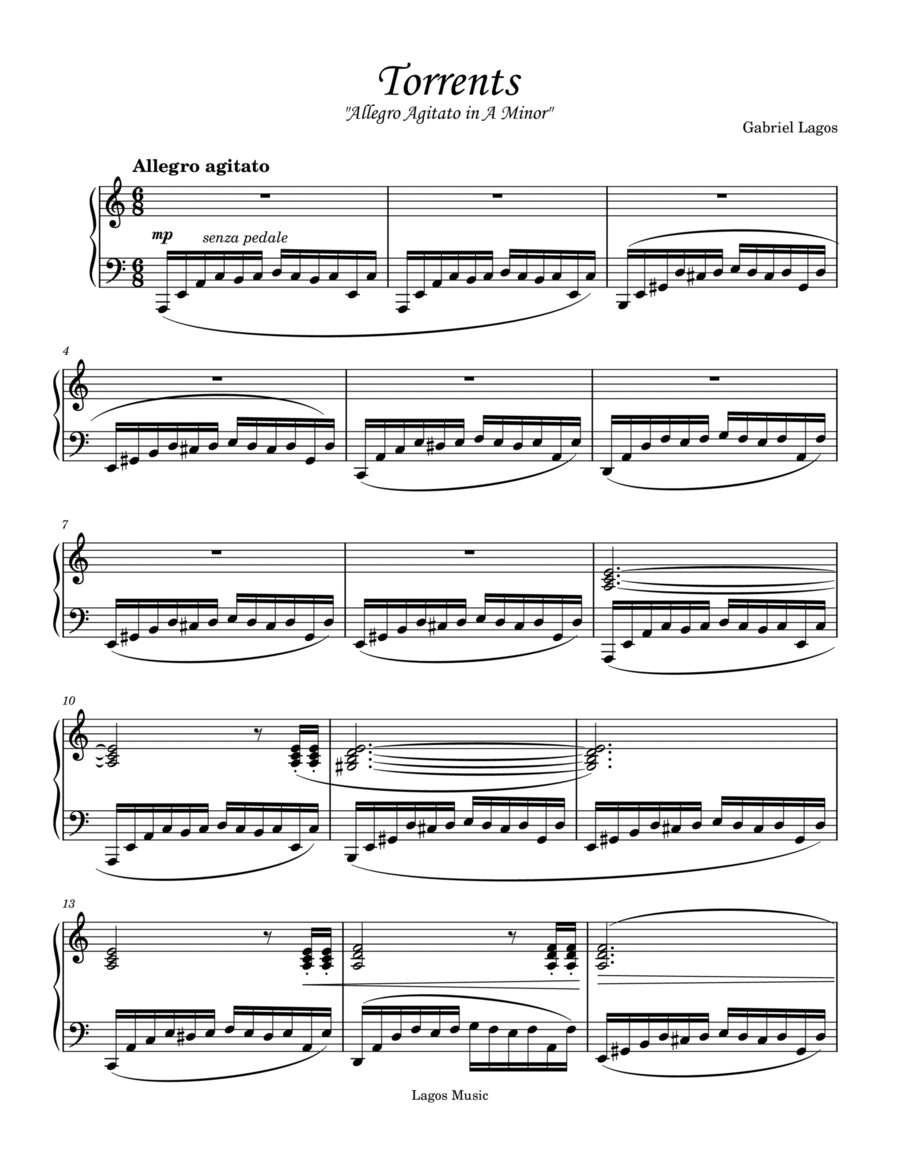 Torrents Piano Solo scores gallery preview page 1