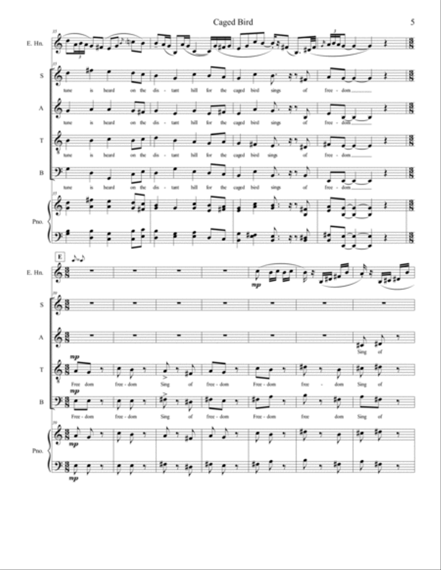 Caged Bird 4-Part scores gallery preview page 5