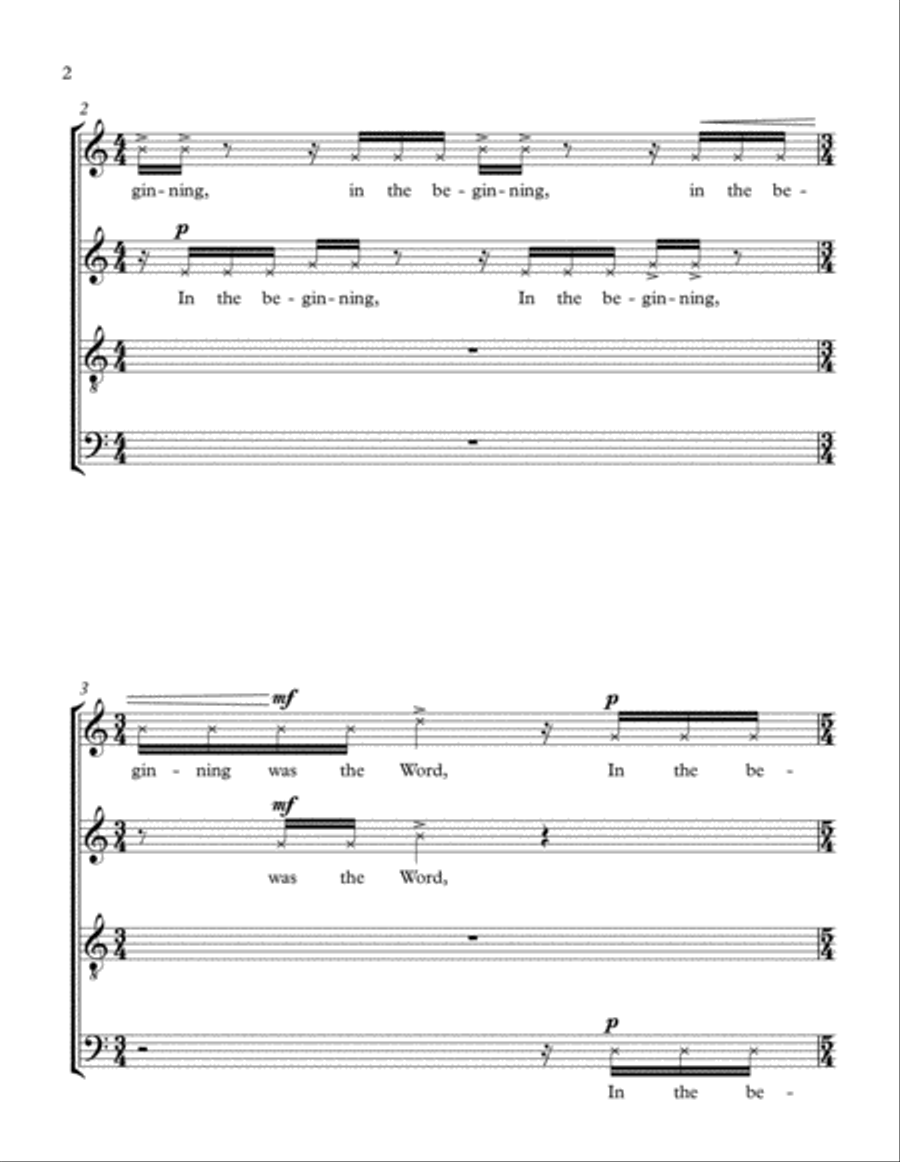 In The Beginning Was The Word 4-Part scores gallery preview page 4