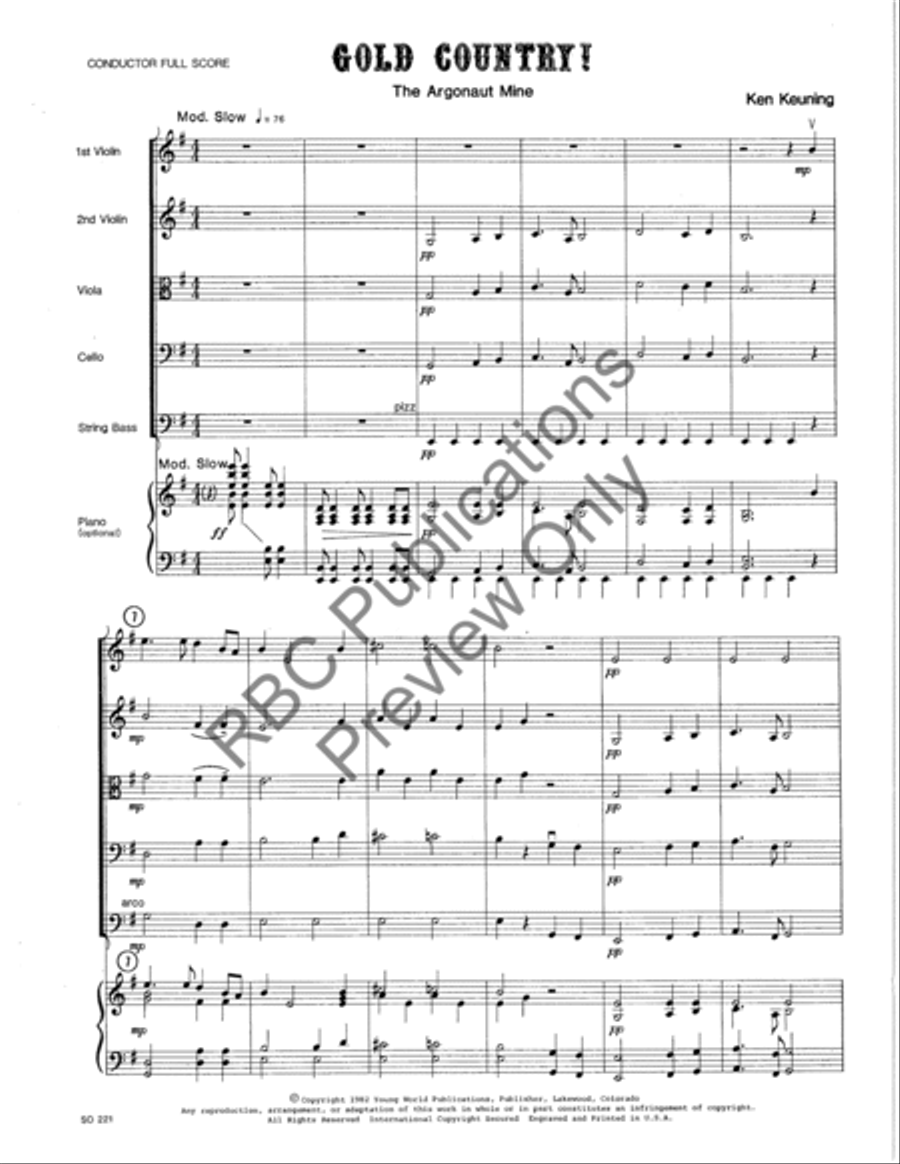 Gold Country (Score) String Orchestra scores gallery preview page 2