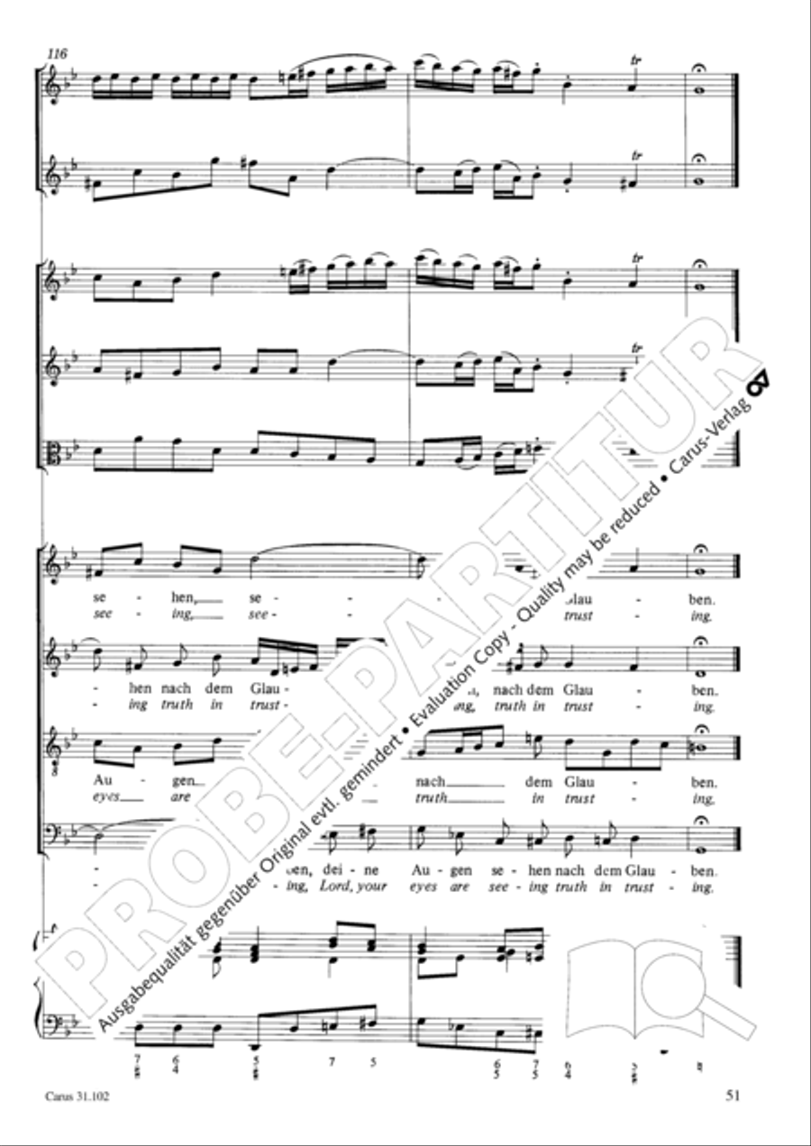 Lord God, your eyes are seeing truth in trusting (Herr, deine Augen sehen nach dem Glauben) ATB scores gallery preview page 52