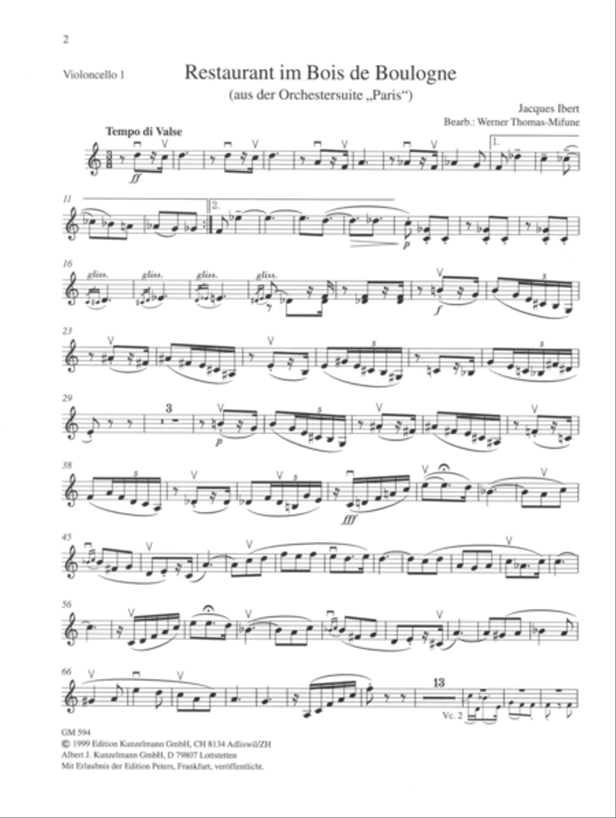 from: Suite Symphonique parisiennes Cello scores gallery preview page 2