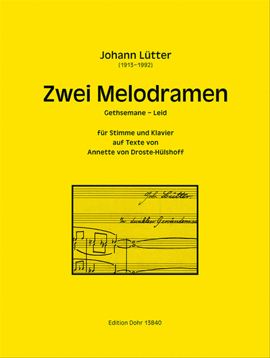 Zwei Melodramen für Stimme und Klavier (auf Texte von Annette von Droste-Hülshoff) Piano scores gallery preview page 1