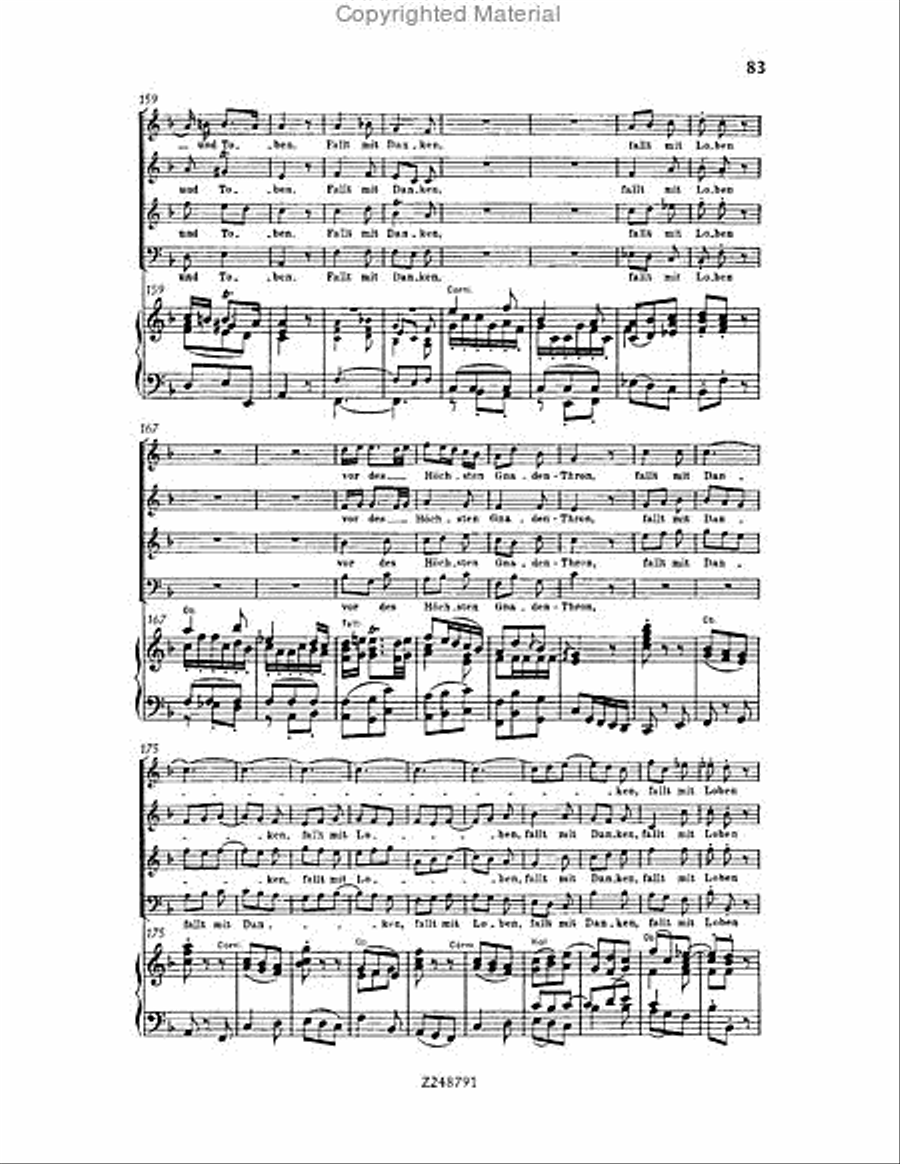 Christmas Oratorio, BWV 248 Choir scores gallery preview page 82
