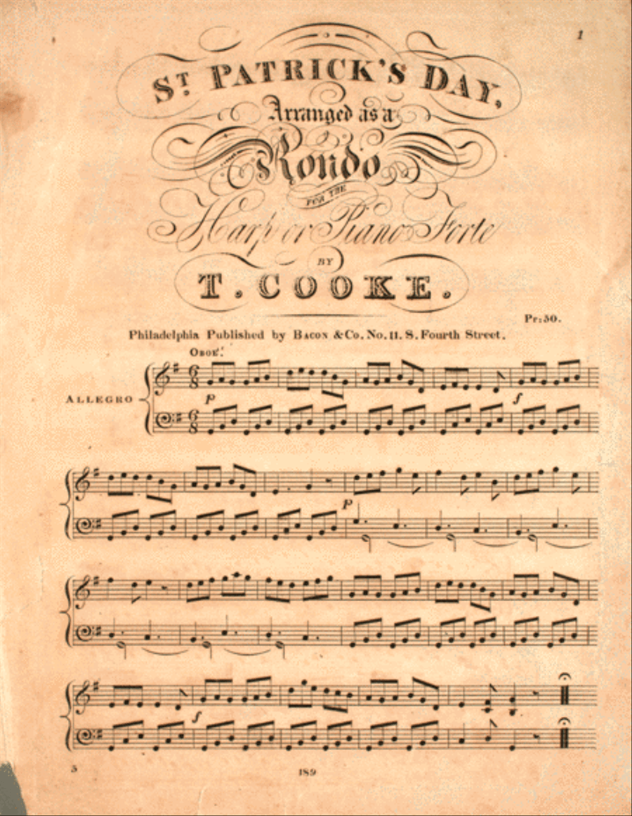 St. Patrick's Day Piano Solo scores gallery preview page 1