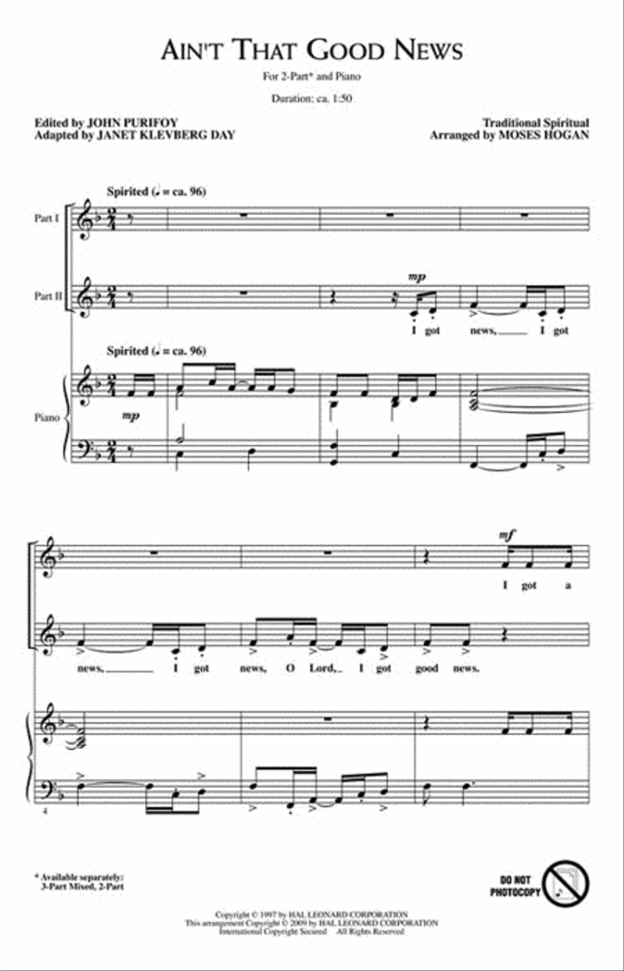 Ain't That Good News 2-Part scores gallery preview page 2