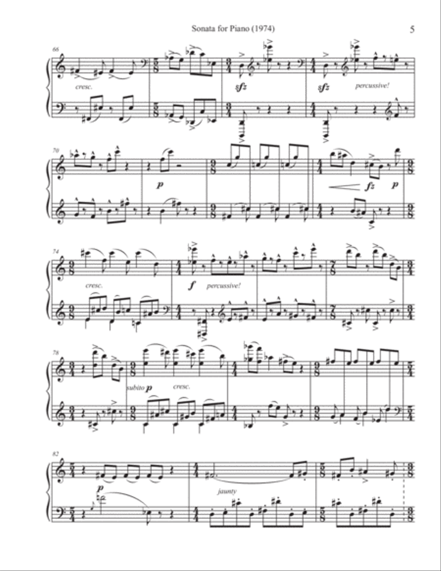 Sonata for Piano (1974) Sonata for Piano (1974) Piano Solo scores gallery preview page 5