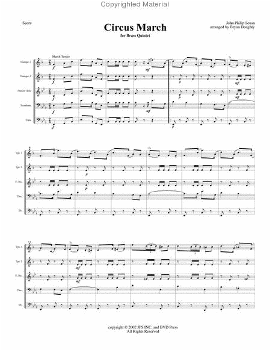 Circus March Circus March Brass Quintet scores gallery preview page 2