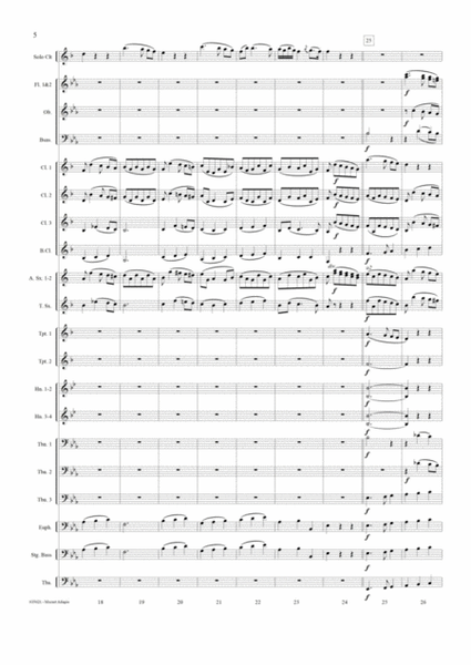 ADAGIO From The CLARINET CONCERTO K622 - Solo Clarinet with Concert Band Accompaniment image number null