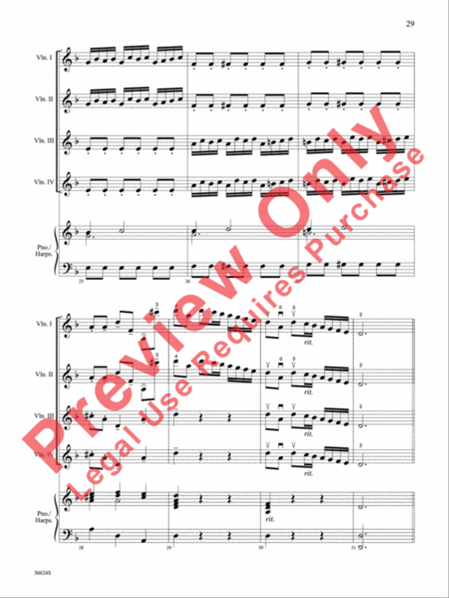 Violins Go Vivaldi -- Two Movements for Violin Quartet Small Ensemble scores gallery preview page 30