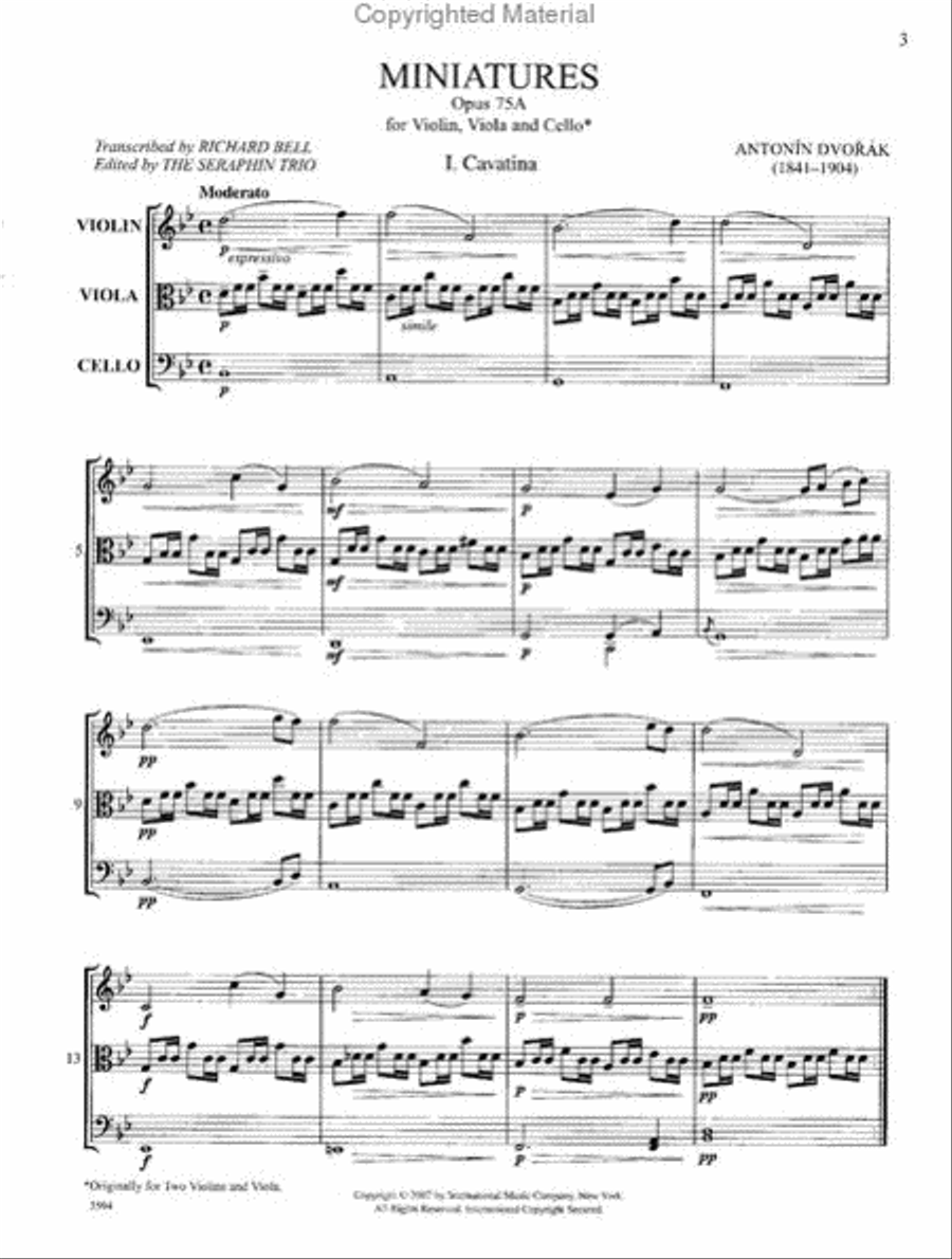 Miniatures And Gavota String Trio scores gallery preview page 2