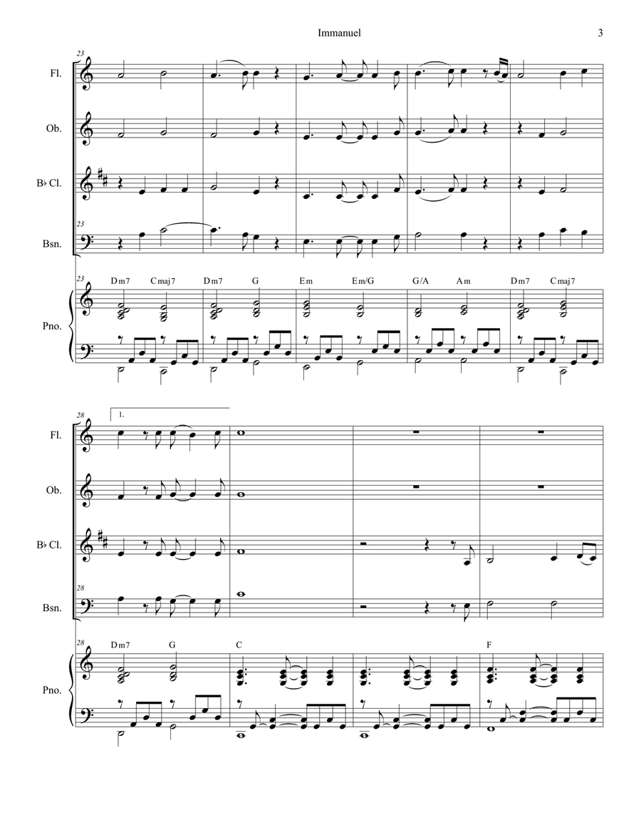 Immanuel Woodwind Quartet scores gallery preview page 3
