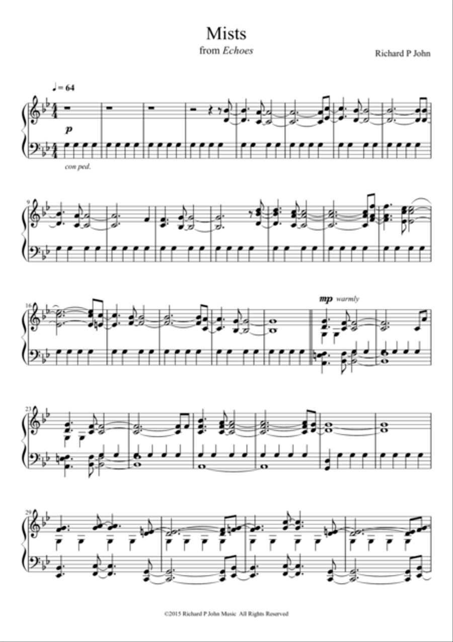 Mists (from Echoes) Piano Solo scores gallery preview page 1