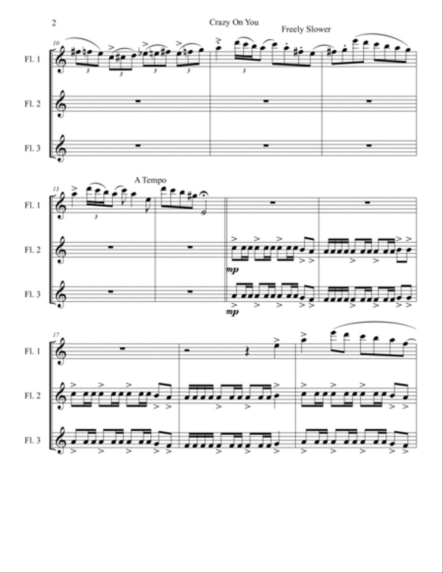 Crazy On You Woodwind Trio scores gallery preview page 2