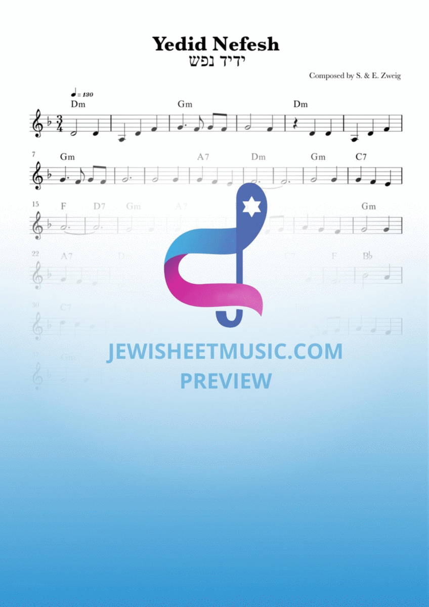 Yedid Nefesh. Shabbat Prayer. Easy sheet music with chords image number null