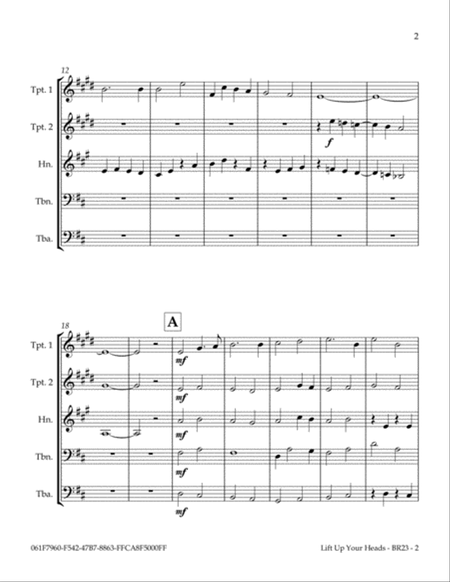 Lift Up Your Heads Lift Up Your Heads Brass Ensemble scores gallery preview page 5