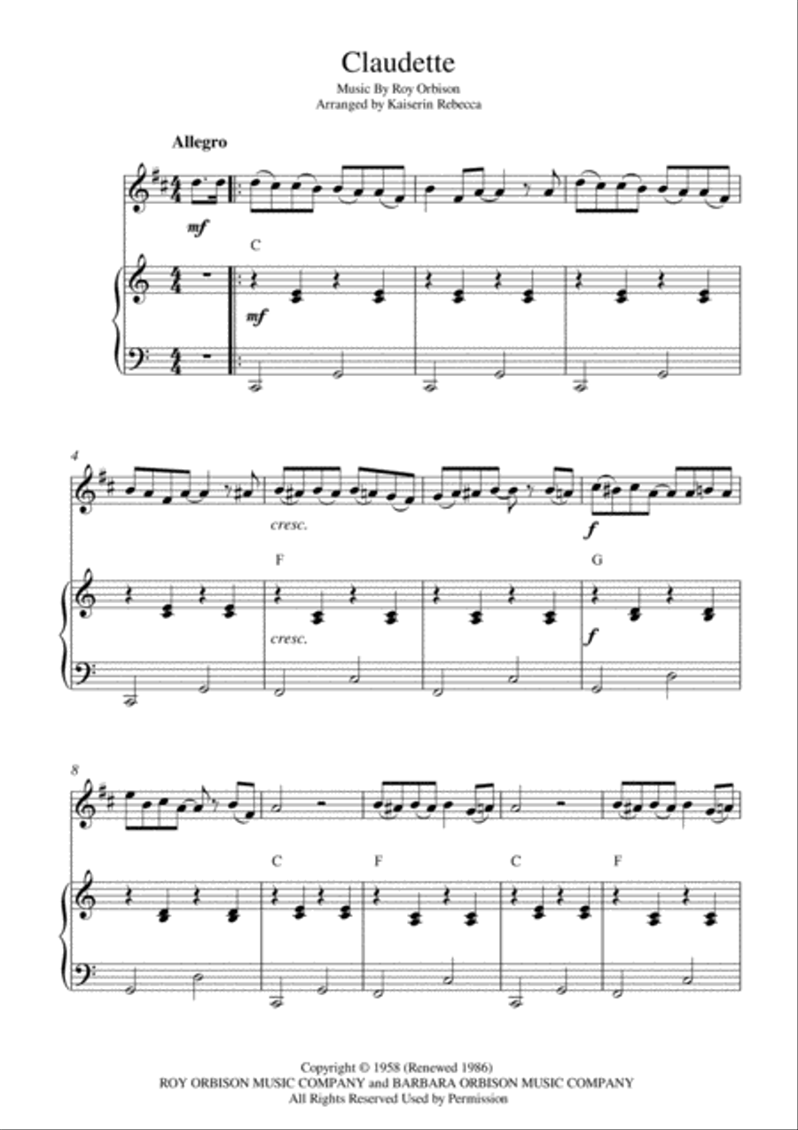 Claudette Tenor Saxophone scores gallery preview page 1
