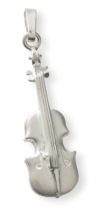 Silver pendant : violin