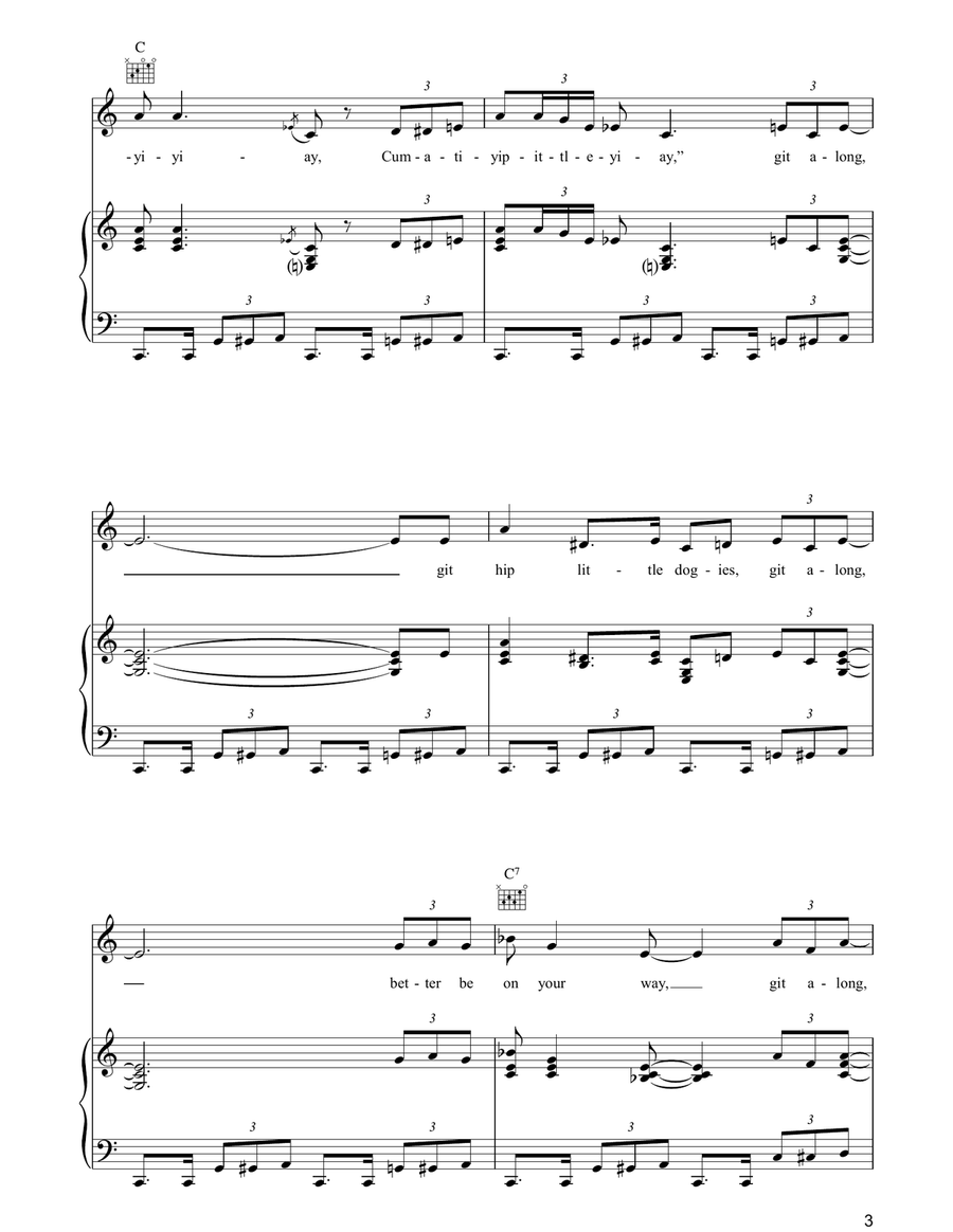Cow-Cow Boogie Piano, Vocal, Guitar scores gallery preview page 3