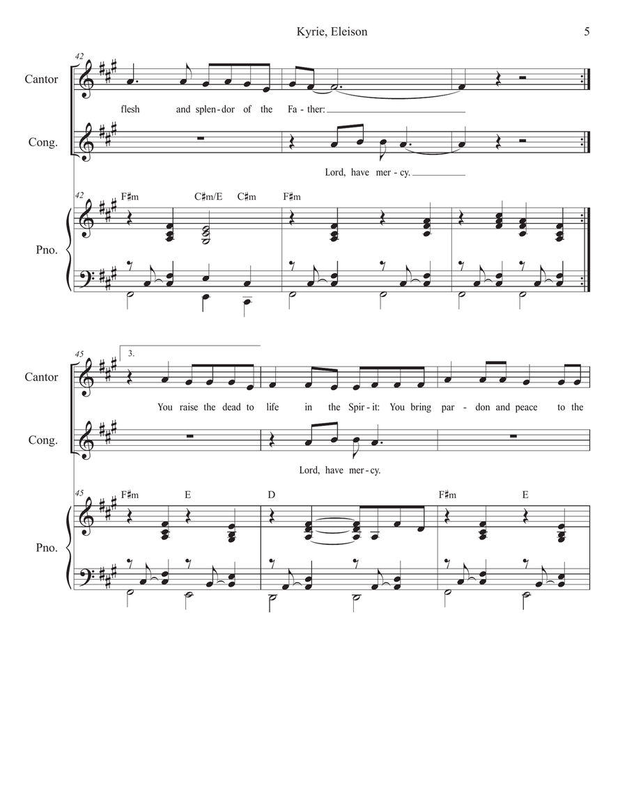 Kyrie, Eleison Piano scores gallery preview page 5