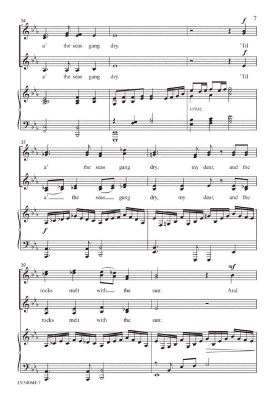O, My Luve's Like a Red, Red Rose SSAA scores gallery preview page 6