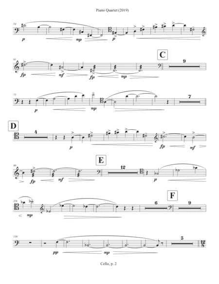 Piano Quartet (2019) cello part