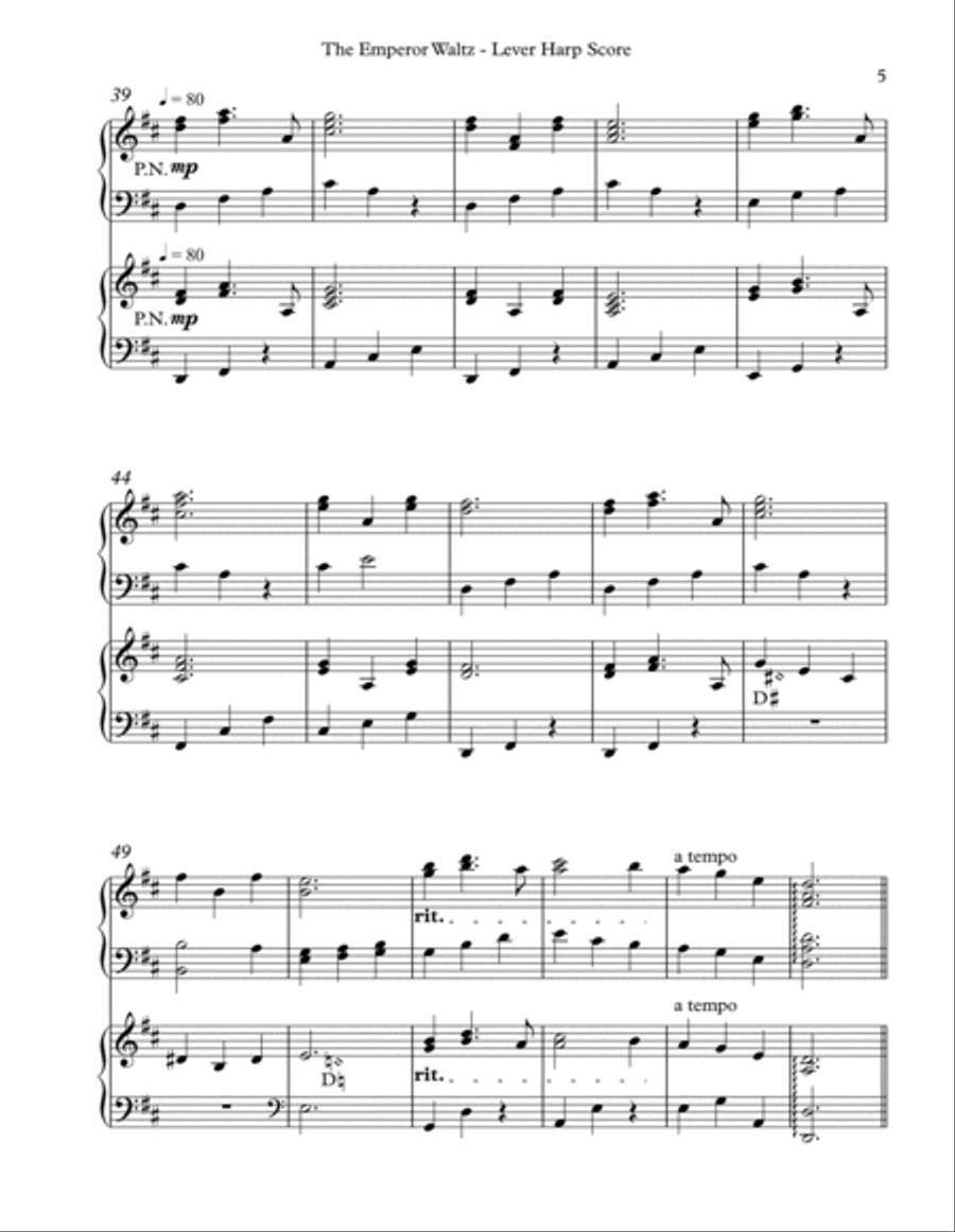 Emperor Waltz, Lever Harp Score & Parts image number null