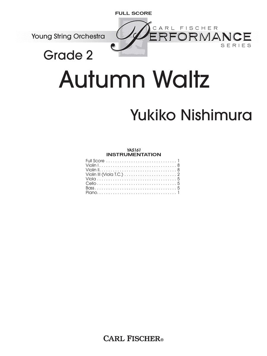 Autumn Waltz String Orchestra scores gallery preview page 1