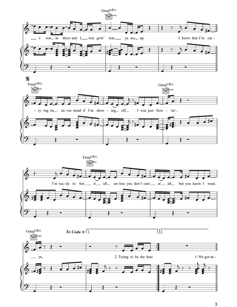 Frontin' Piano, Vocal, Guitar scores gallery preview page 3