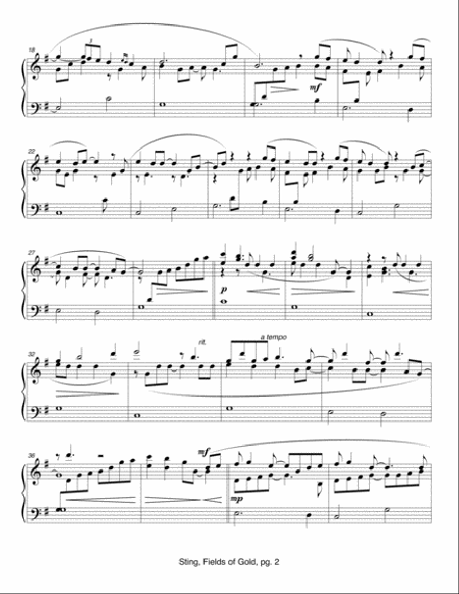 Fields Of Gold Glockenspiel scores gallery preview page 2