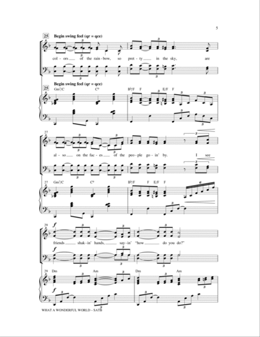 What A Wonderful World 4-Part scores gallery preview page 5