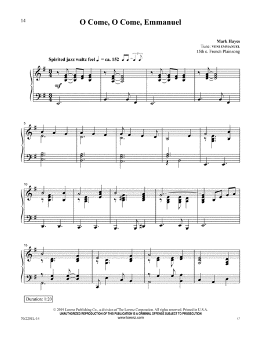 Mark Hayes Christmas Miniatures Piano Solo scores gallery preview page 9
