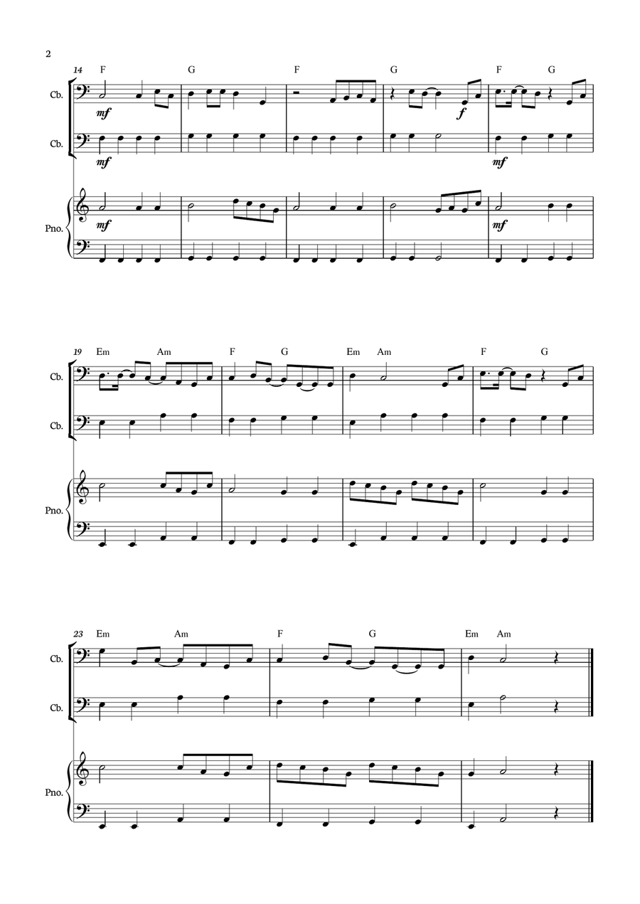 Never Gonna Give You Up String Duet scores gallery preview page 2