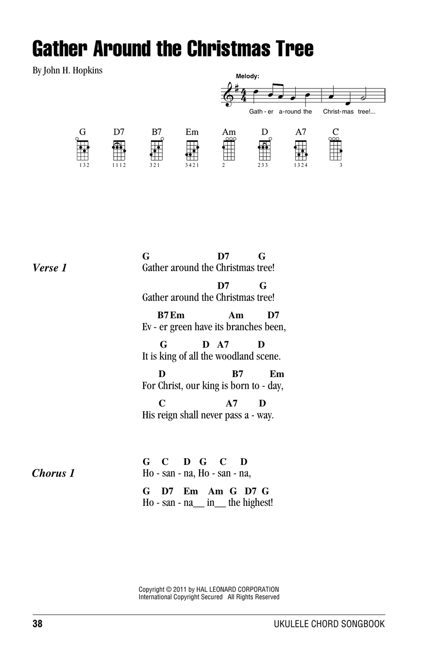 Gather Around The Christmas Tree Ukulele scores gallery preview page 1