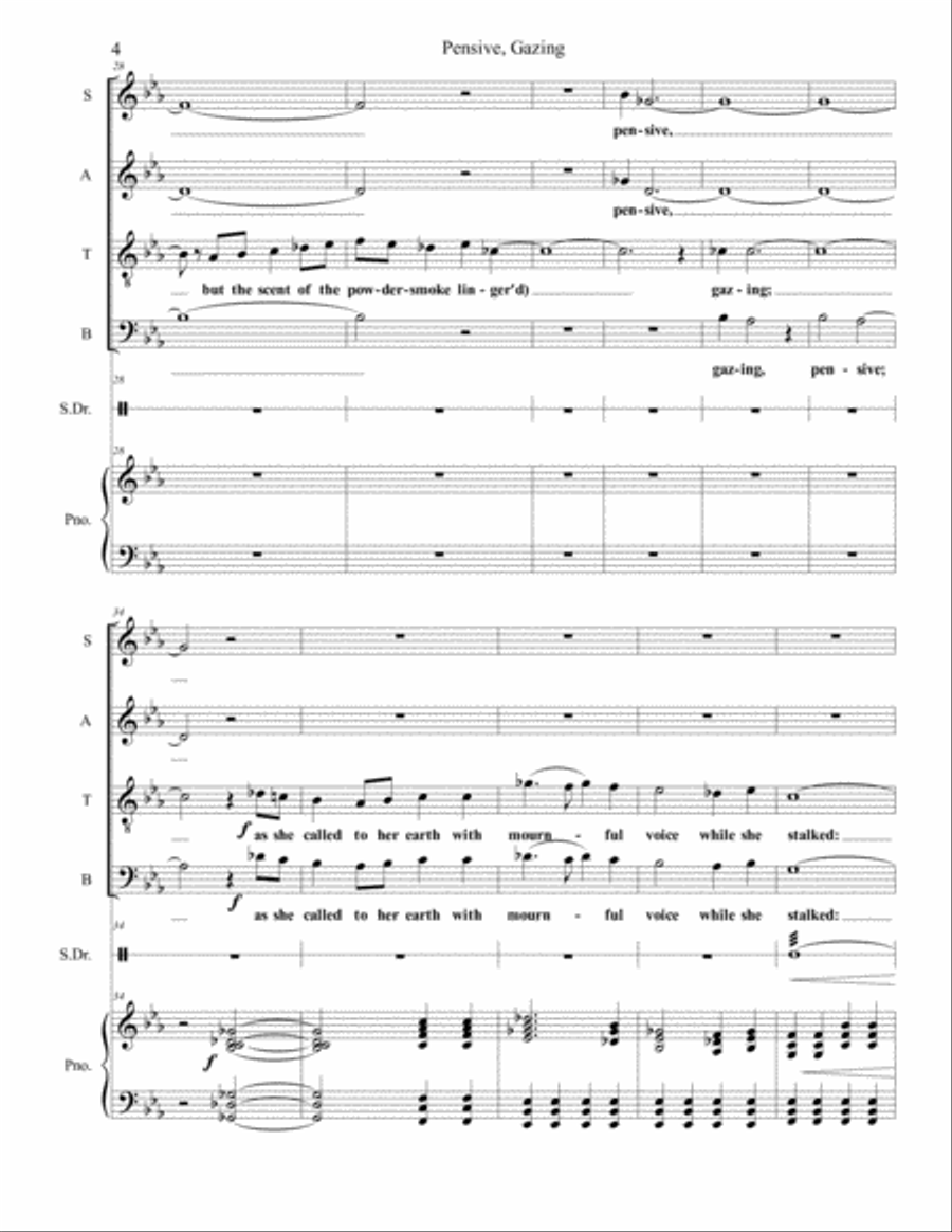 Pensive, Gazing 4-Part scores gallery preview page 4