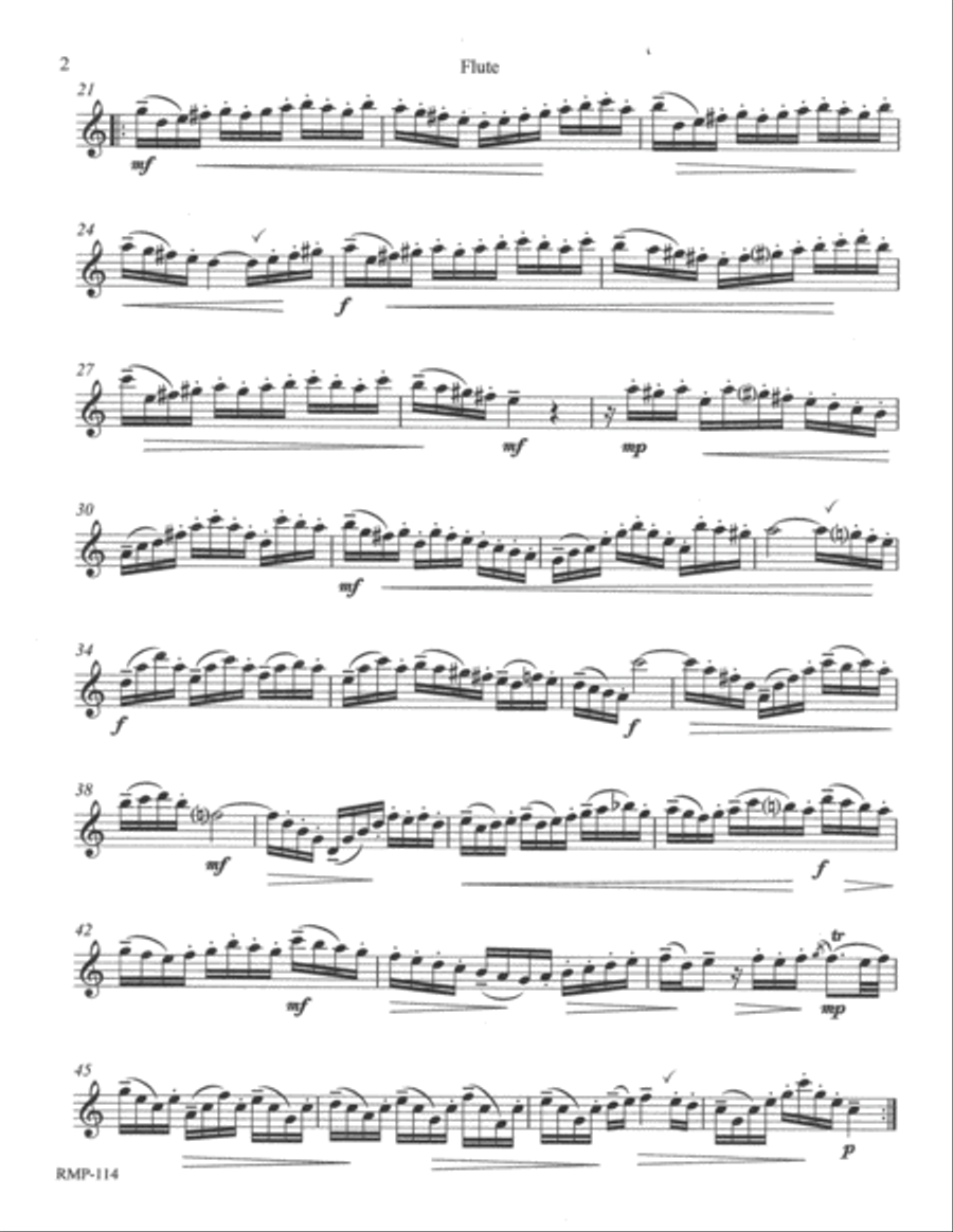 Bach - Allegro from Sonata No. 4 Flute Solo scores gallery preview page 2