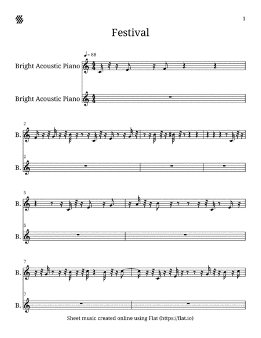 Festval Piano Solo scores gallery preview page 1