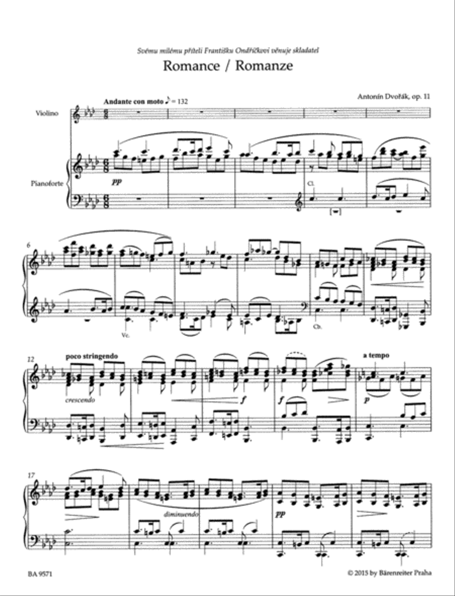 Romance op. 11 (Arrangement for Violin and Piano) Violin Solo scores gallery preview page 2