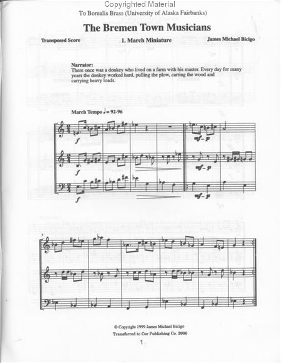 Bremmen Town Musicians Brass Trio scores gallery preview page 2