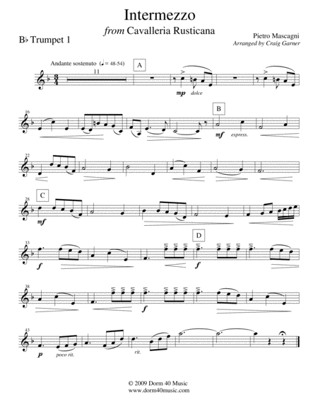 Intermezzo, from "Cavalleria Rusticana" (for Brass Quintet and Organ) image number null