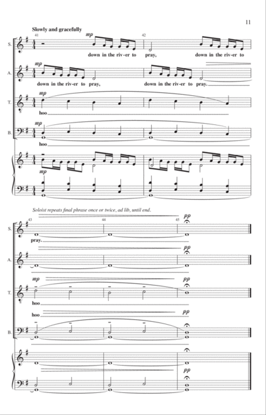 Down in the River to Pray 4-Part scores gallery preview page 10